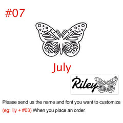 Personalised Butterfly Birth Month Necklace