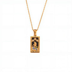 Tarot Card Enamel Necklace