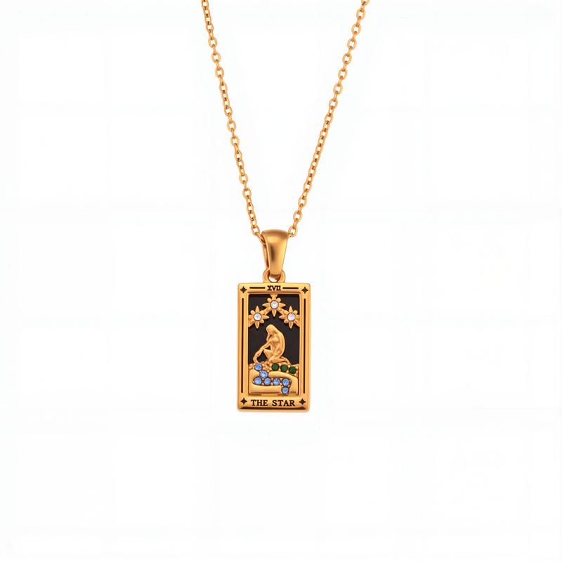 Tarot Card Enamel Necklace