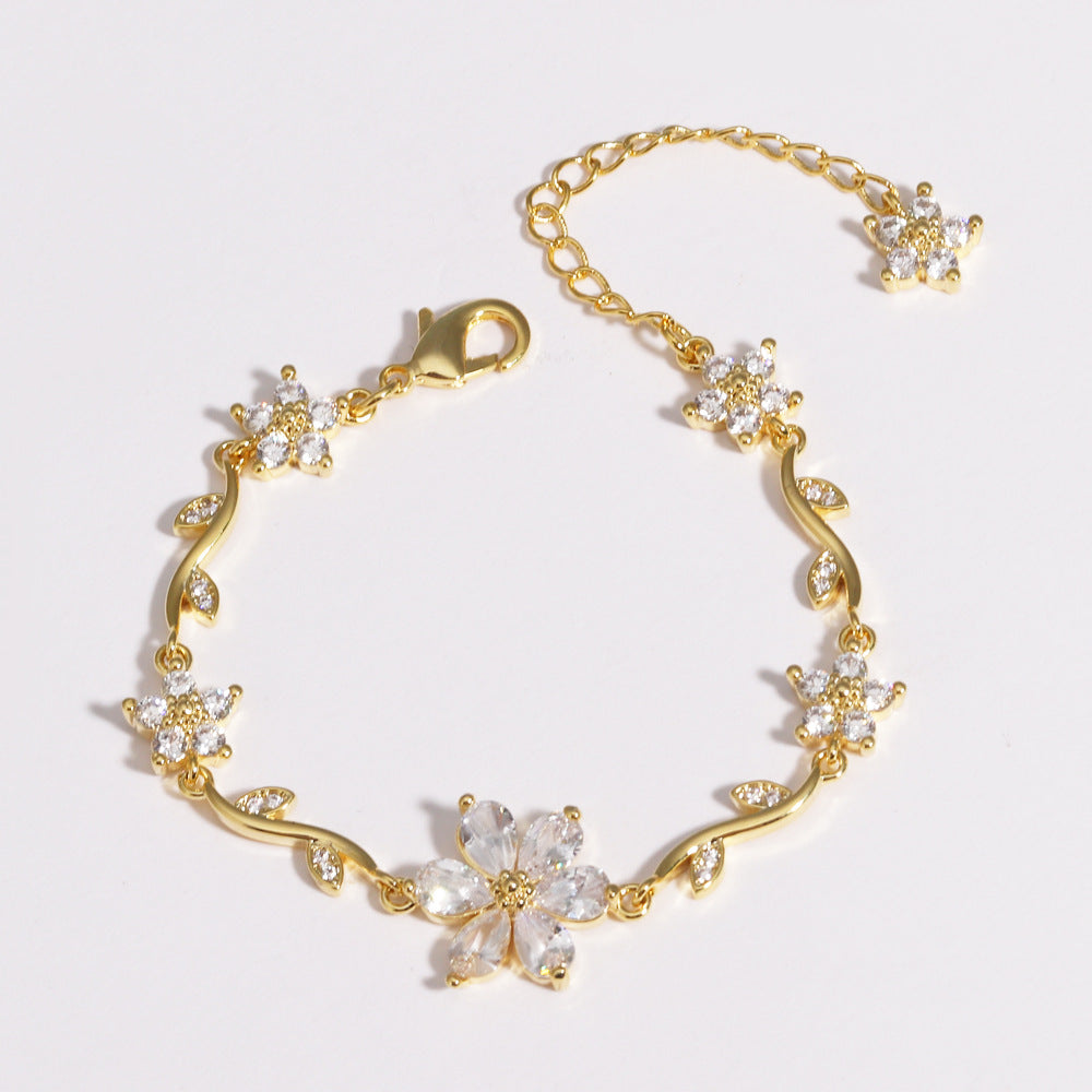 Blooming Crystal Flower Bracelet