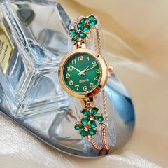 Crystal Floral Bracelet Watch