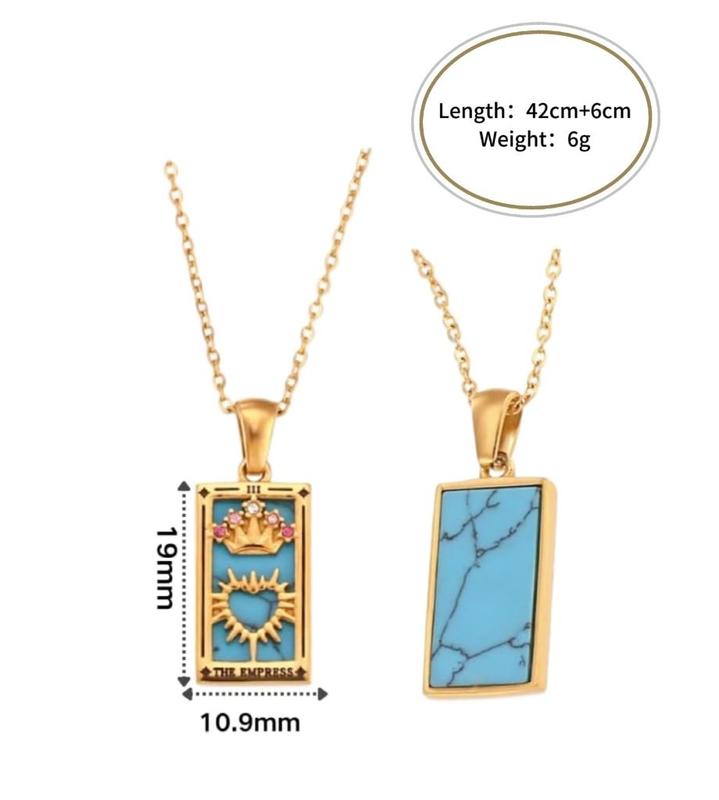 Tarot Card Enamel Necklace