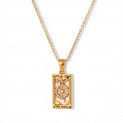 Tarot Card Enamel Necklace