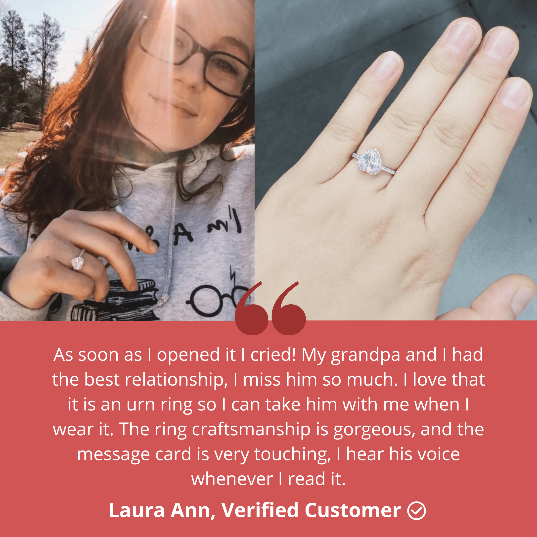 Always With Me Memorial Urn Ring