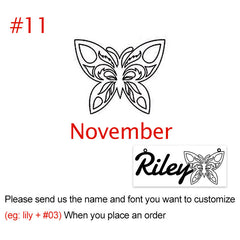 Personalised Butterfly Birth Month Necklace
