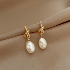 Knotted Pearl Earrings