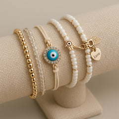 Elegant Gold Hamsa Bracelet Bundle