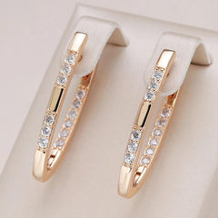Zirconia Gold Hoop Earrings