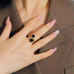 Five Leaf Clover Dual Ring