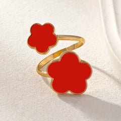 Five Leaf Clover Dual Ring