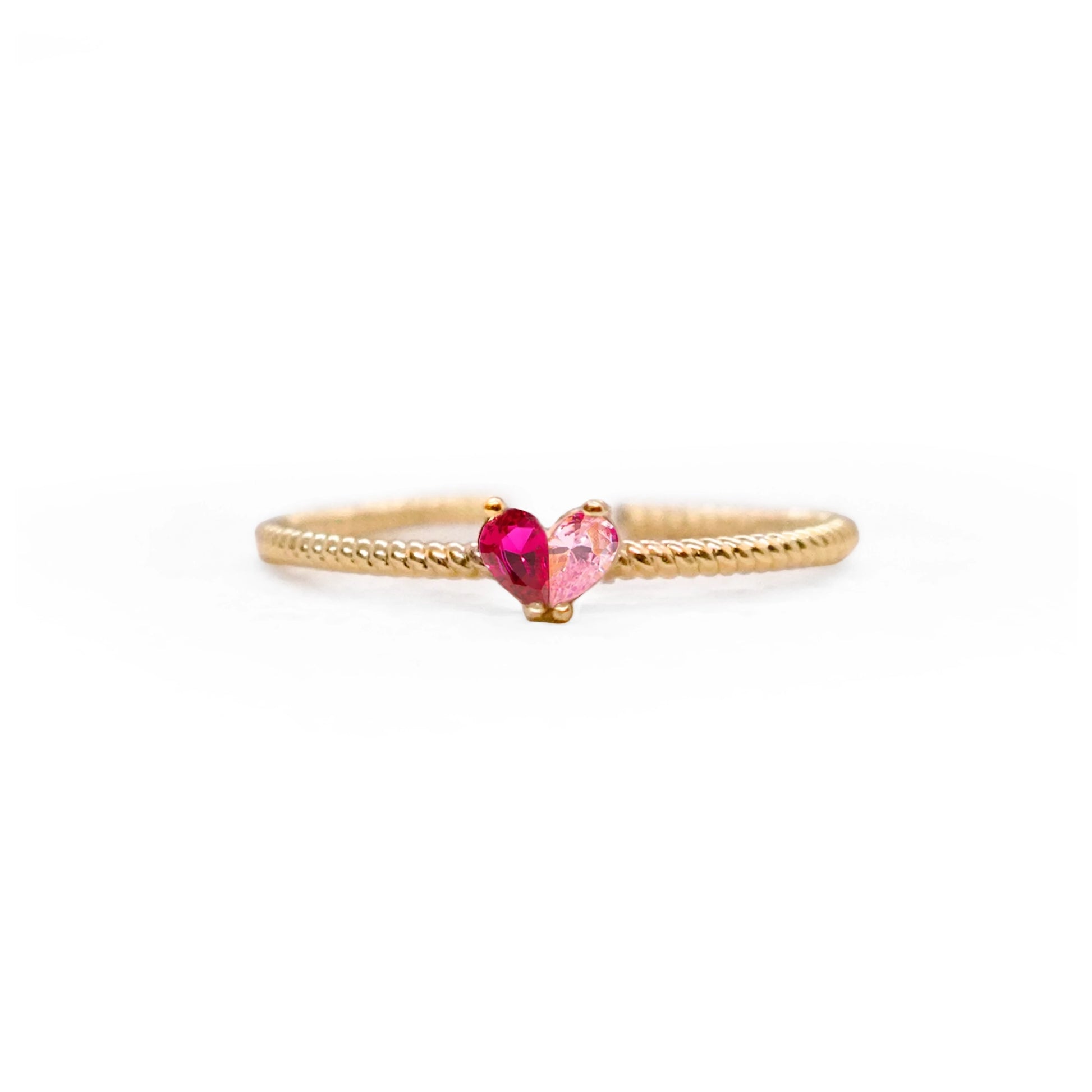Mother & Daughter Heart Birthstone Ring