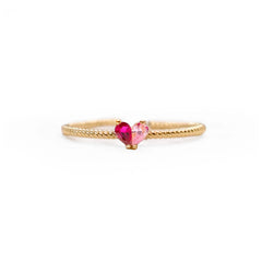 Mother & Daughter Heart Birthstone Ring
