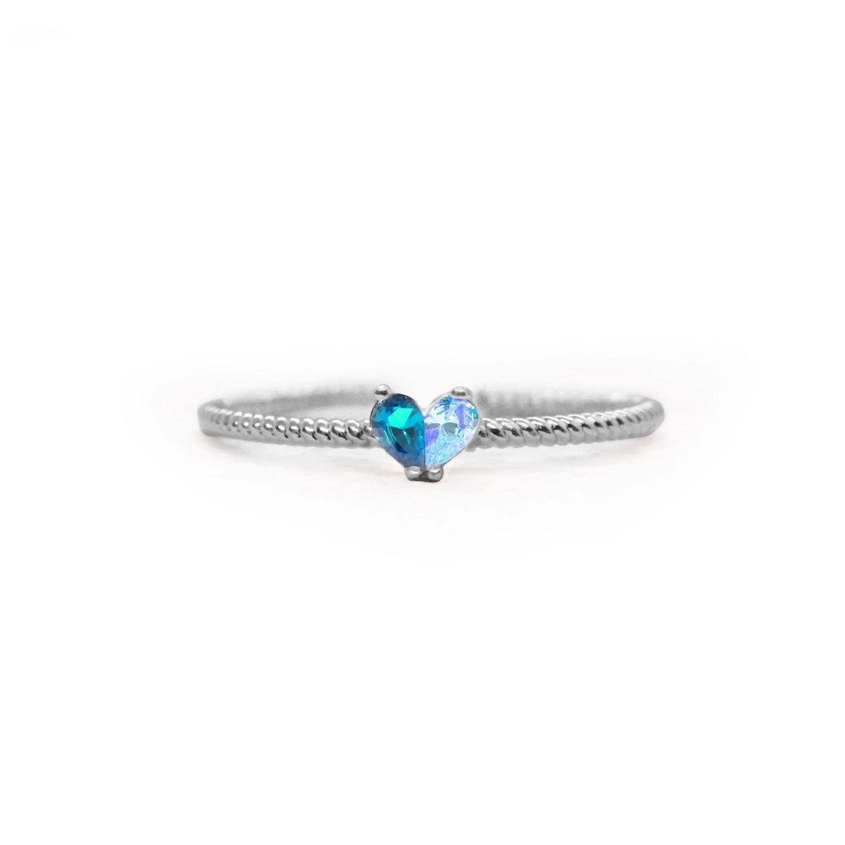 Mother & Daughter Heart Birthstone Ring