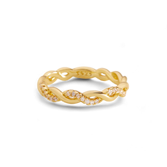 Dainty Pave Twist Stacking Ring