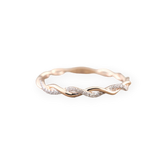Dainty Pave Twist Stacking Ring