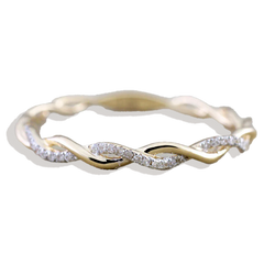 Dainty Pave Twist Stacking Ring