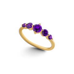 Five Stone Statement Birthstone Ring