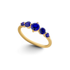 Five Stone Statement Birthstone Ring