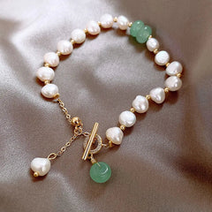 Natural Pearl & Jade Bracelet