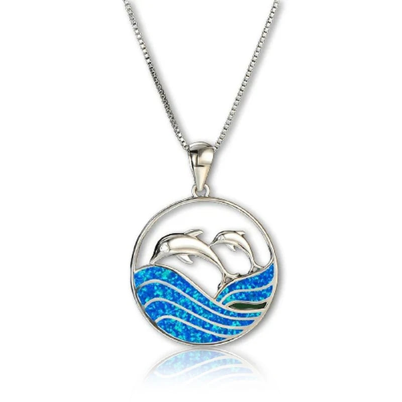 Sun Flower Opal Pendant Necklace