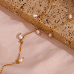 Sacred Drops - Necklace with Pearls and 18k Stainless