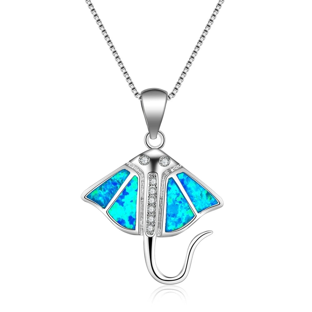 Sun Flower Opal Pendant Necklace