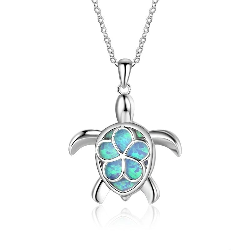 Sun Flower Opal Pendant Necklace