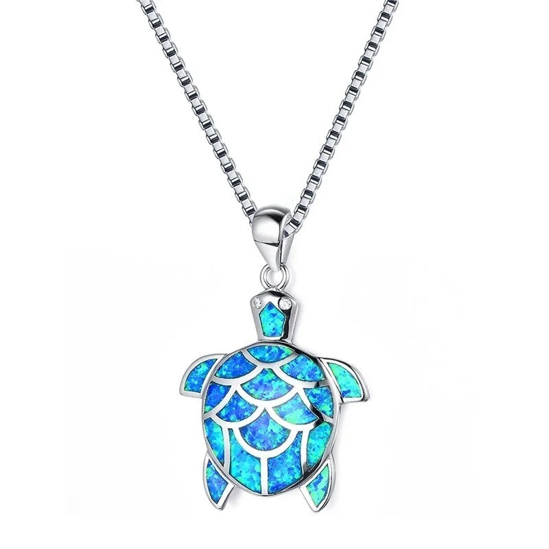 Sun Flower Opal Pendant Necklace