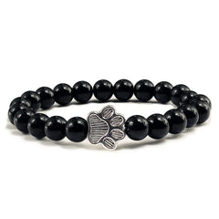 Beaded Paw Bracelet – Natural Stone Design