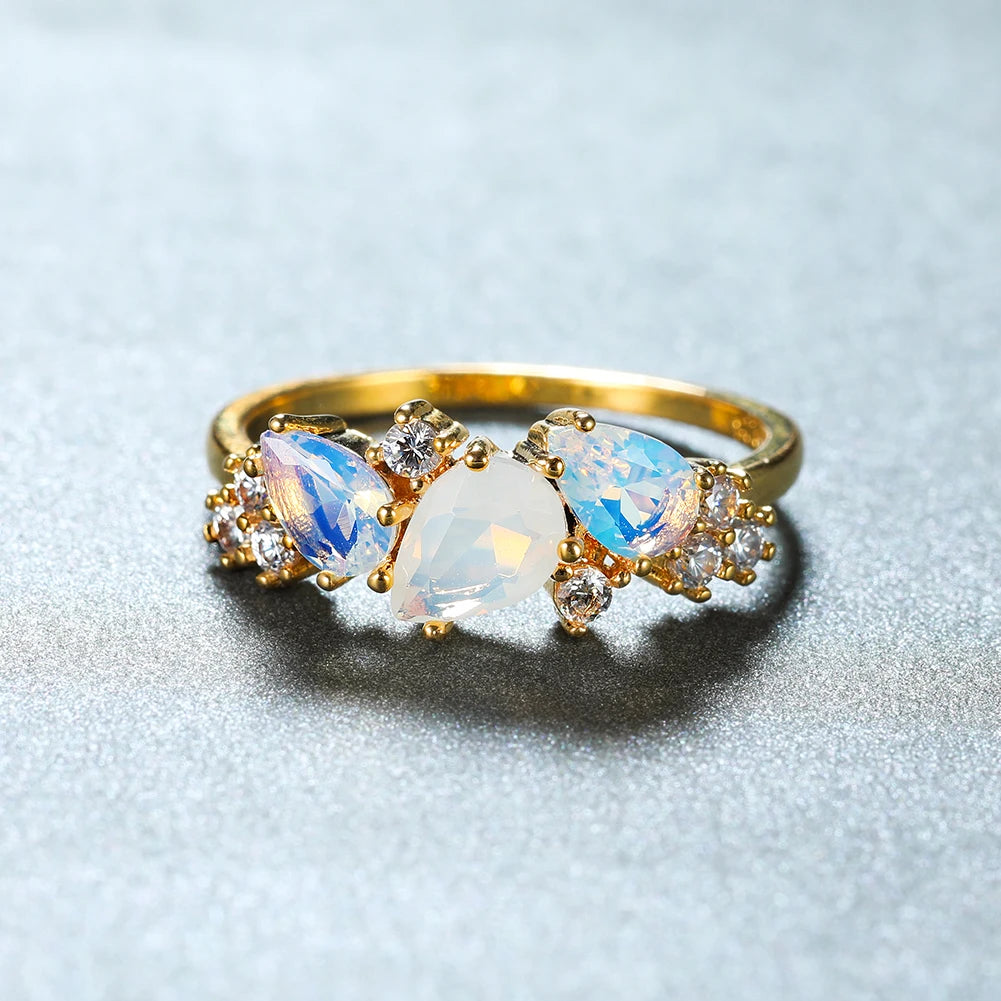 Vintage Moonstone Crystal Ring