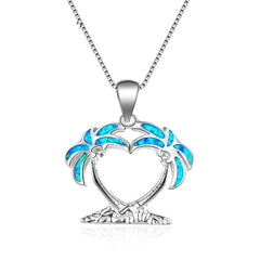 Sun Flower Opal Pendant Necklace