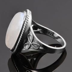Natural Moonstone Silver Ring