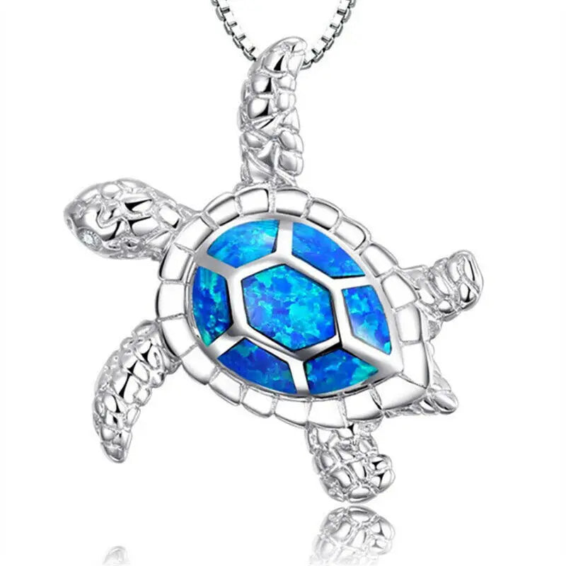 Sun Flower Opal Pendant Necklace