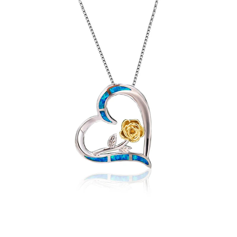 Sun Flower Opal Pendant Necklace
