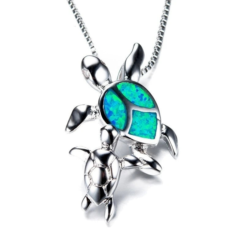 Sun Flower Opal Pendant Necklace