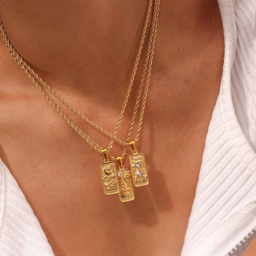 Strength - Tarot card  18k Necklace