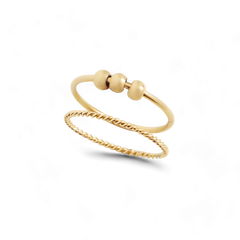 Dainty Stackable Beaded Fidget Ring Set