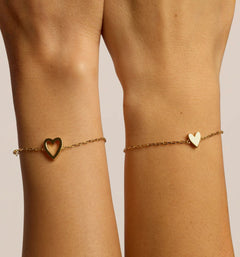 Matching Heart Bracelet Set
