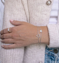 Matching Heart Bracelet Set