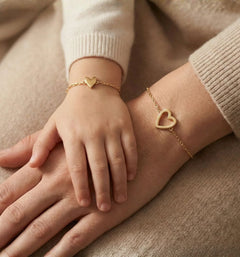 Matching Heart Bracelet Set