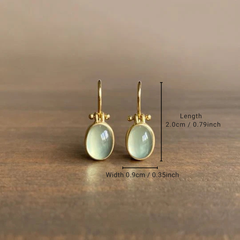 Green Moonstone Drop Earrings