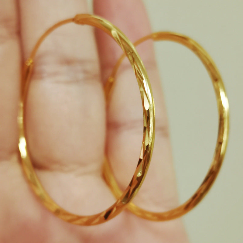 Gold Shimmer Hoop Earrings