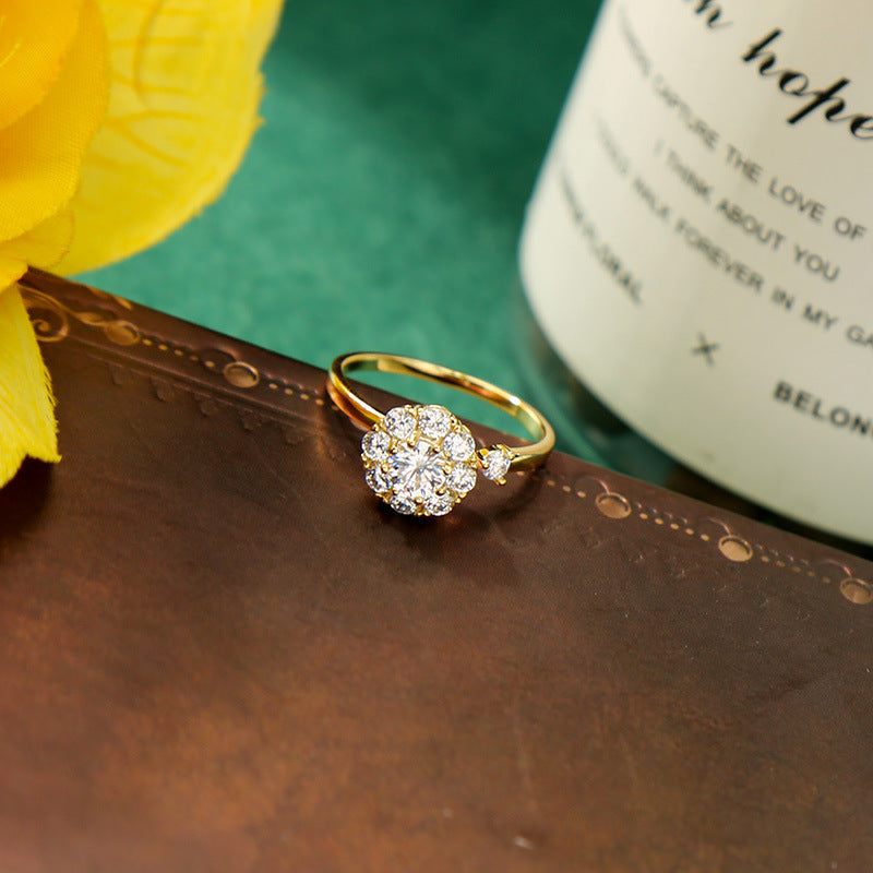 Spinning CZ Open Ring