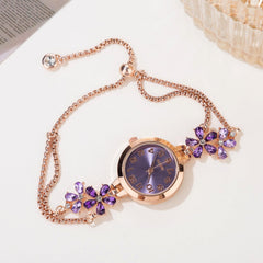 Crystal Floral Bracelet Watch