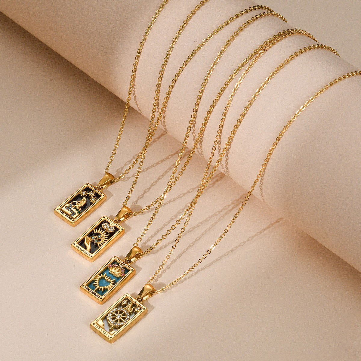 Tarot Card Enamel Necklace