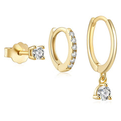 3 Pairs Minimalist Hoop Earrings