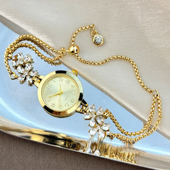 Crystal Floral Bracelet Watch