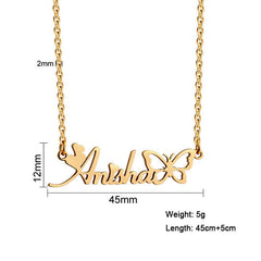 Personalised Butterfly Birth Month Necklace
