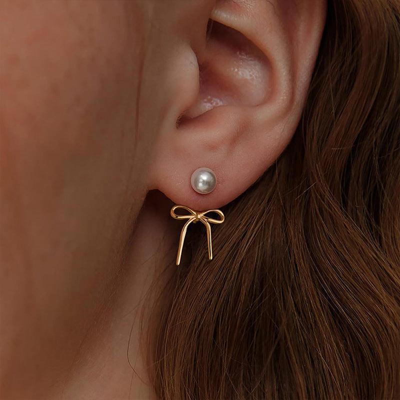 Pearl & Bow Earrings