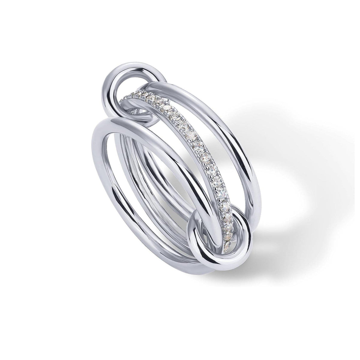 Triple Interlocking Zircon Ring